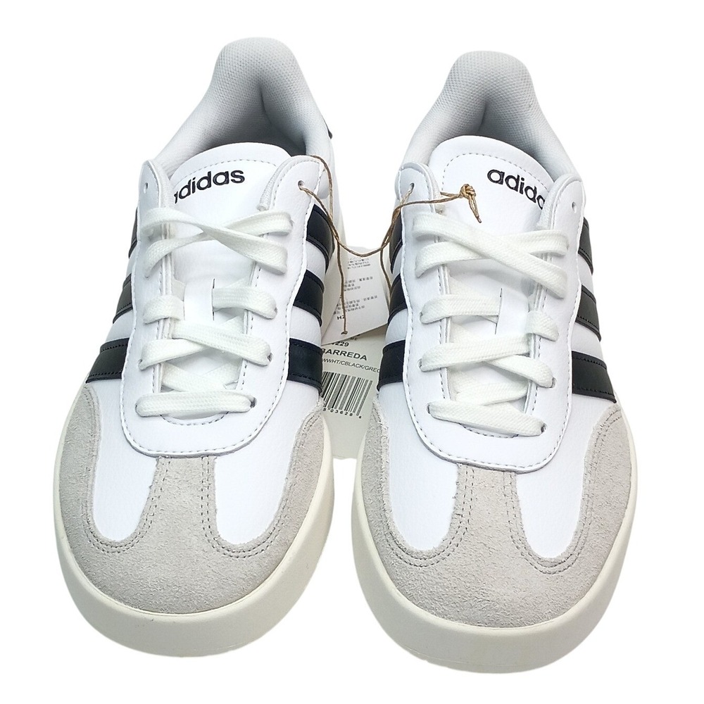 Adidas Barreda Sneakers Women Size 6.5 White Black Leather IH1229 - Picture 1 of 7